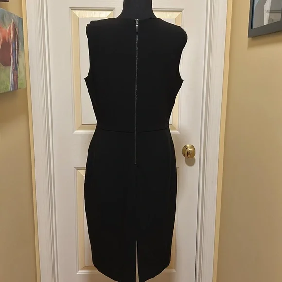 White House Black Market Black and Cream Sheath Midi Dress - Picture 4 of 6